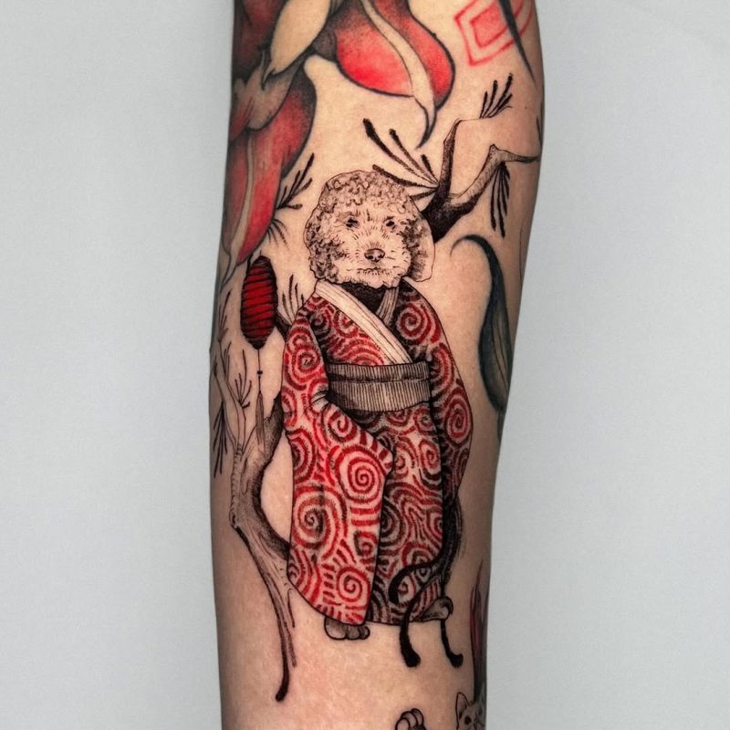 Dog in Kimono