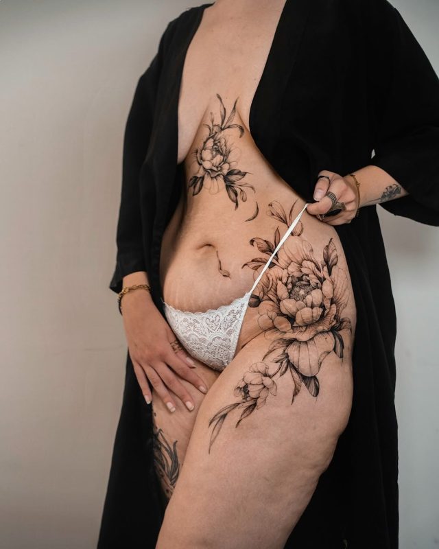 Floral Hip Piece