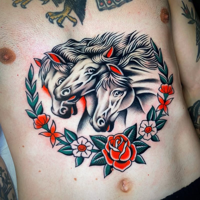 Triple Horse Rose