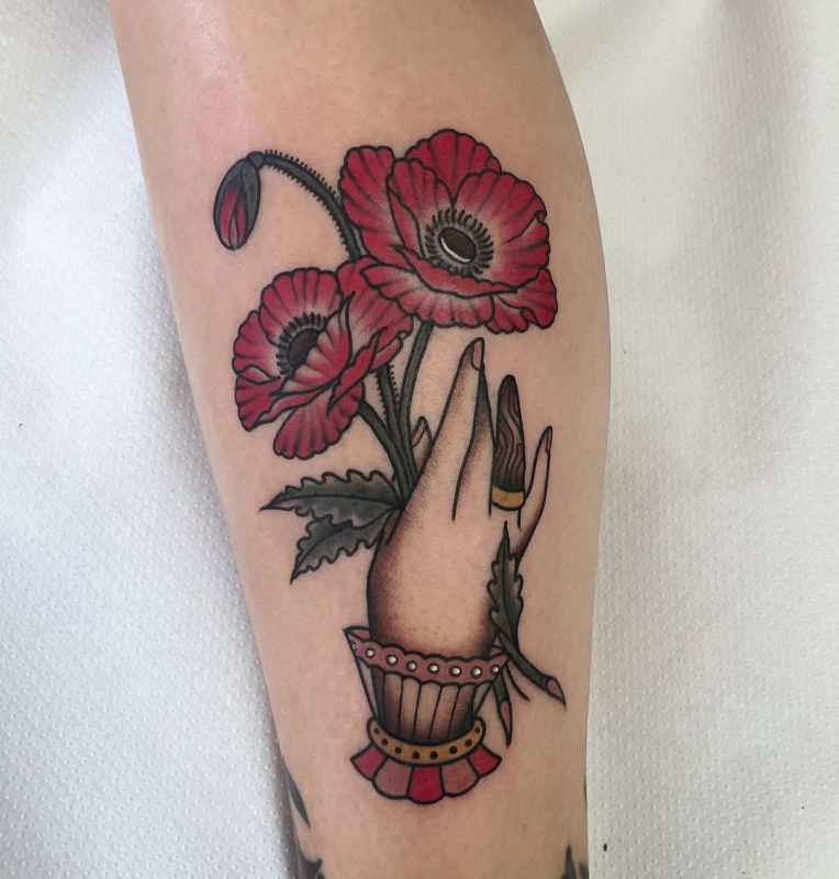 Hand with Poppies