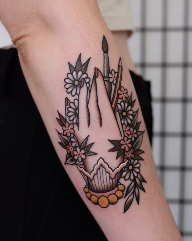 Hand with Flowers