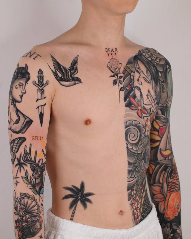 Traditional Chest Tattoos