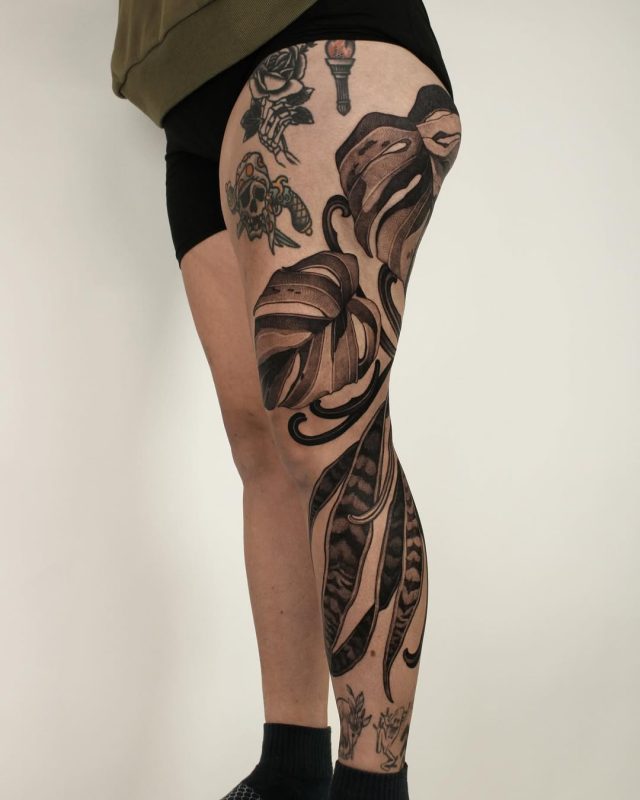 Black Gray Floral