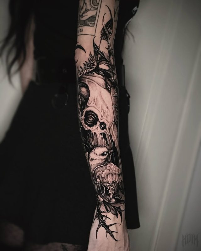 Skull and Bird