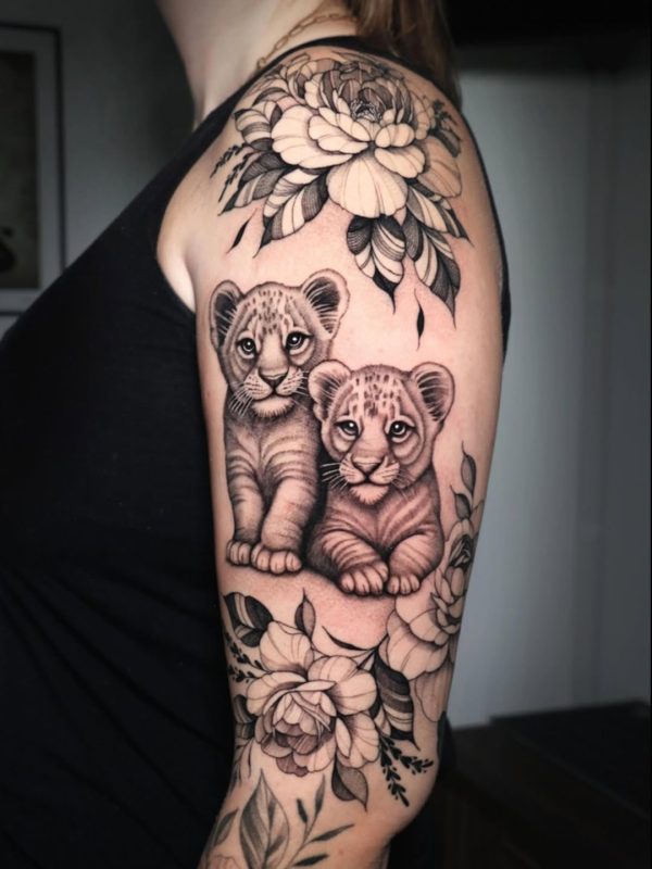 Cub Floral Tattoo