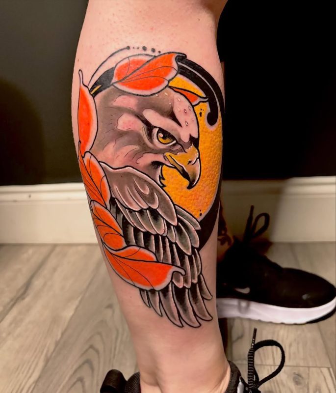 Eagle with Leaves