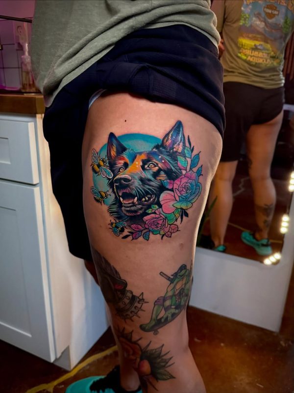 Dog Floral Portrait