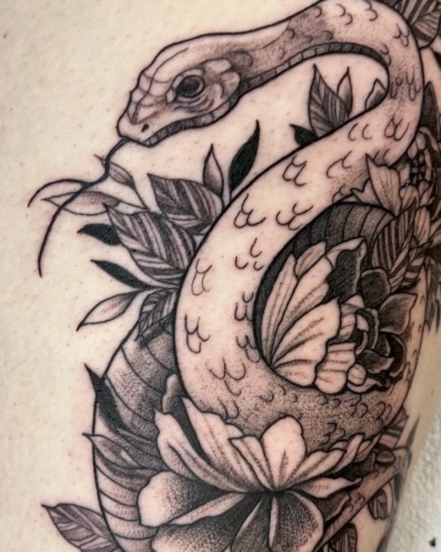Snake and Flowers