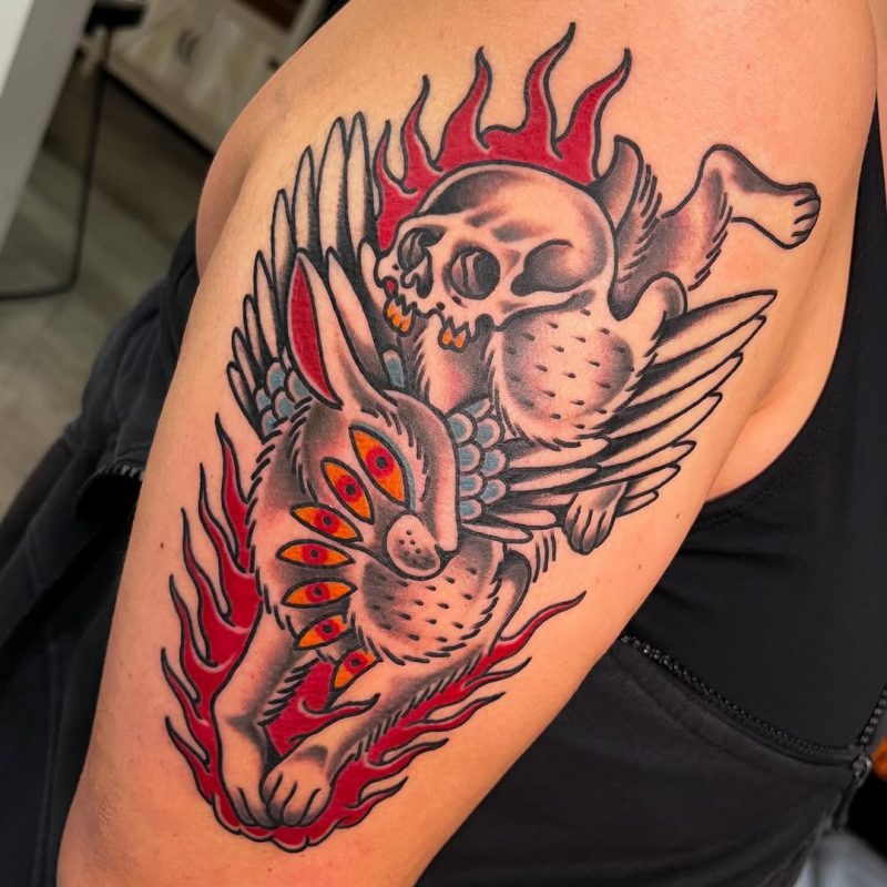 Winged Rabbit Skull