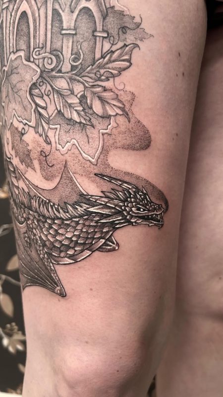 Dragon and Leaves