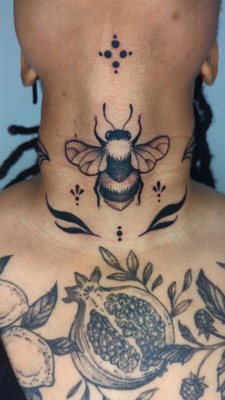 Bee Neck Tattoo