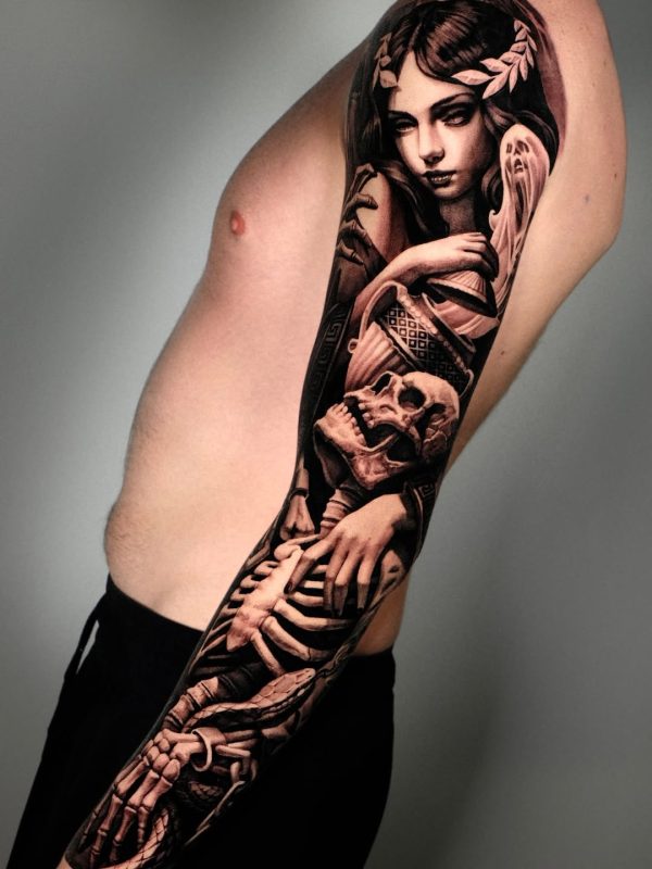 Woman and Skeleton