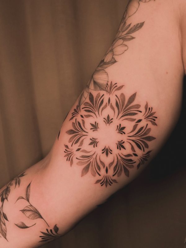 Floral Dotwork Mandala