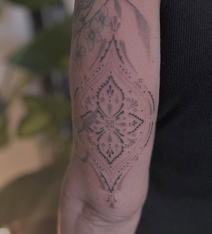 Dotwork Elbow Mandala