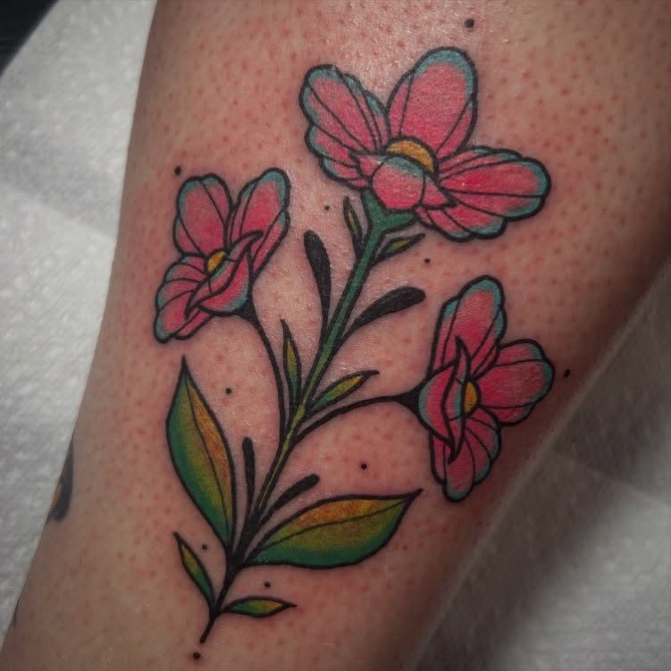 Colorful flower branch