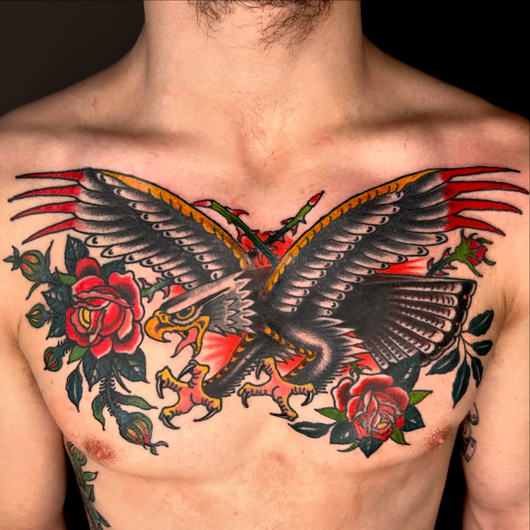 Eagle and Roses