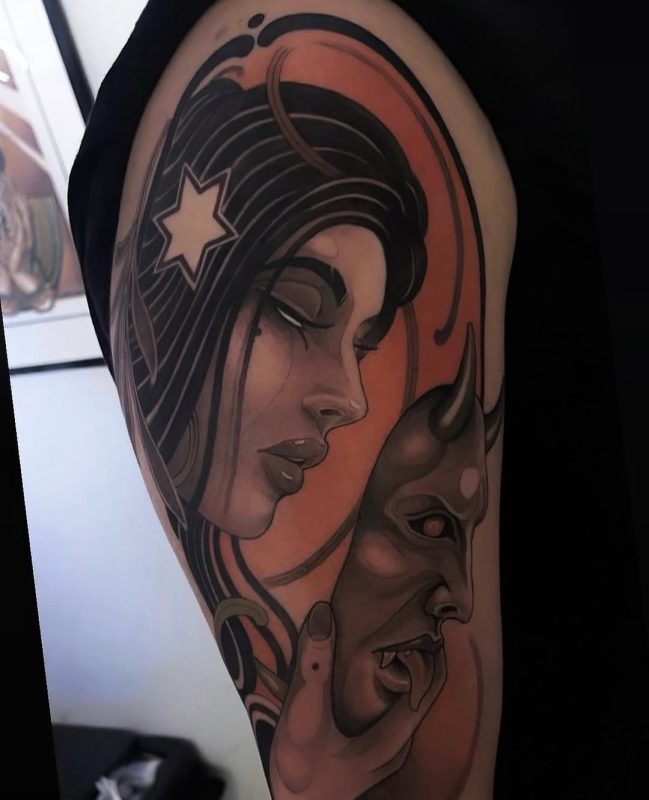 Woman with Mask