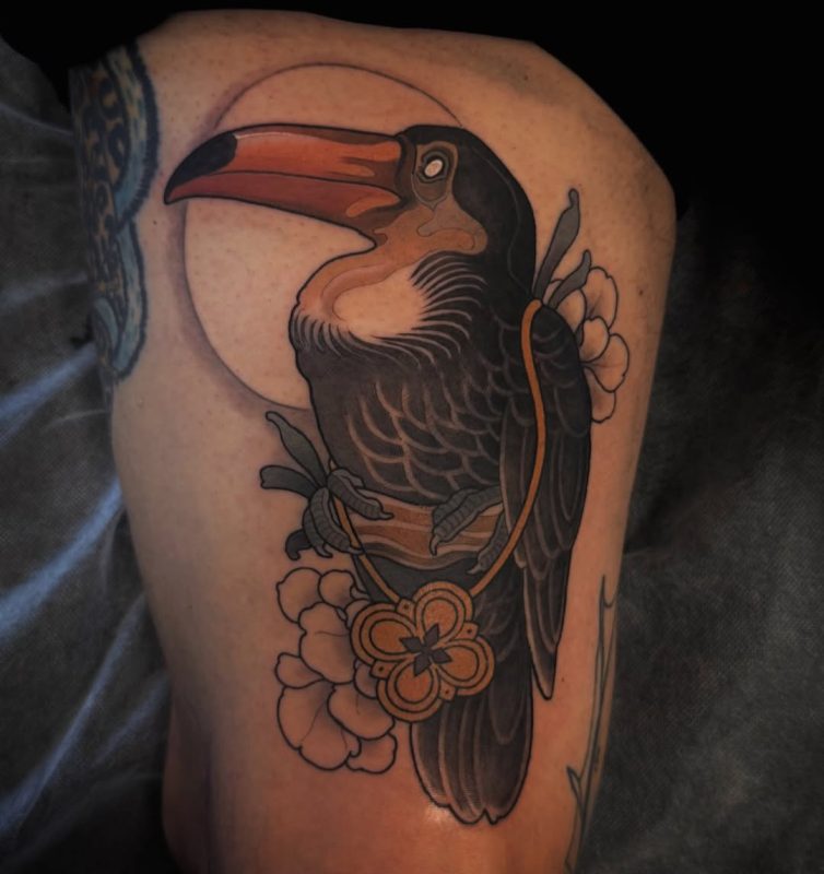 Toucan with Flowers