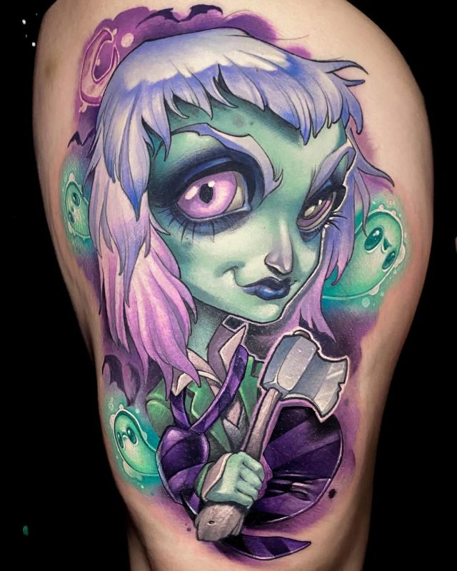Cartoon Axe Girl