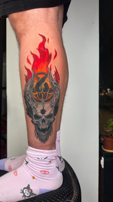 Flaming Skull