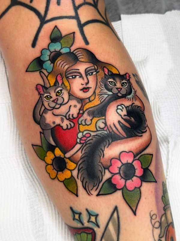 Woman with Cats