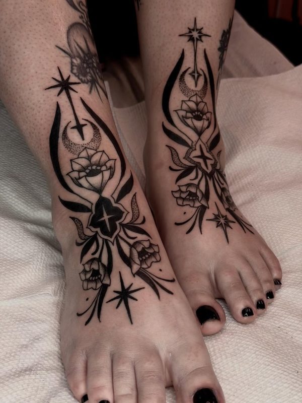 Blackwork Floral
